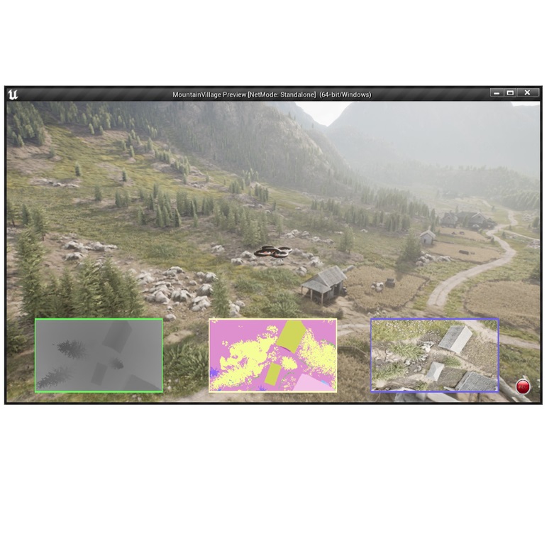 Unreal engine-based photorealistic aerial data generation and unit testing of artificial intelligence algorithms